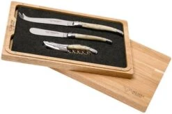 Laguiole En Aubrac Wine-/cheese Set 3-piece Horn, SFV99PCIH -Kitchen Knife Store AUSFV99PCIH 04 laguiole en aubrac ausfv99pcih 04