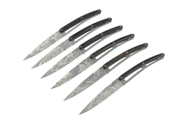 Deejo Japanese 6FB000105 Ebony Wood, 6-piece Steak Knife Set 4 Deejo Japanese 6FB000105 Ebony Wood, 6-piece Steak Knife Set - Image 2
