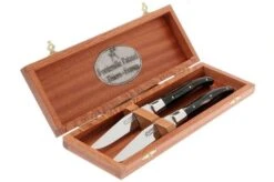 2-pc Black Horn Tip Fontenille Pataud Steak Knives