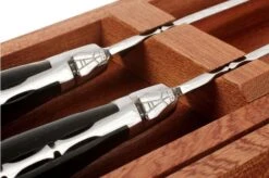 2-pc Black Horn Tip Fontenille Pataud Steak Knives -Kitchen Knife Store FPLTC2PCN 04 fontenille pataud fpltc2pcn steakmessenset buffel d4