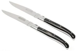 2-pc Black Horn Tip Fontenille Pataud Steak Knives -Kitchen Knife Store FPLTC2PCN 05 fontenille pataud fpltc2pcn steakmessenset buffel d5