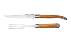 Forge De Laguiole Carving Set Olivewood, 1217INOLF17