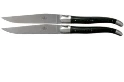 Forge De Laguiole, LAT22MINEB, 2-piece Steak Knife Set Matte, Ebony Wood