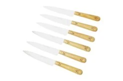 Nontron Traditional Set Of 6 Kitchen Knives, T6OF12RBU 6-piece Knife Set
