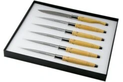 Nontron Christian Ghion 6-piece Steak Knife Set, Box Wood, T6TDBU