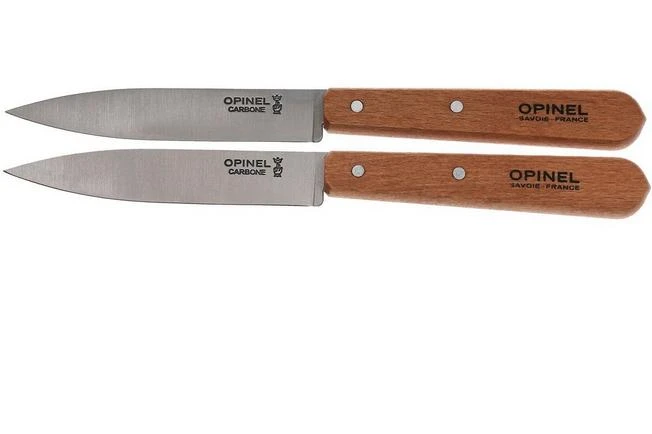 Opinel Paring Knives, Set Of 2 N°102, Carbon Steel 3 Opinel Paring Knives, Set Of 2 N°102, Carbon Steel