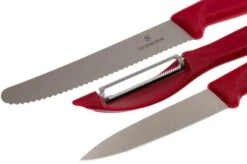 Victorinox SwissClassic Vegetable Knives In Red, Set Of 3, 6.7111.31 -Kitchen Knife Store VT6 7111 31 03 victorinox vt6 7111 31 03