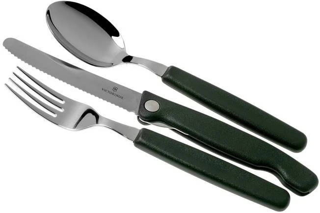 Victorinox Swiss Classic 3-piece Cutlery Set Black With Foldable Knife 3 Victorinox Swiss Classic 3-piece Cutlery Set Black With Foldable Knife