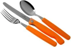 Victorinox Swiss Classic 3-piece Cutlery Set Orange With Foldable Knife, 6.7192.F9